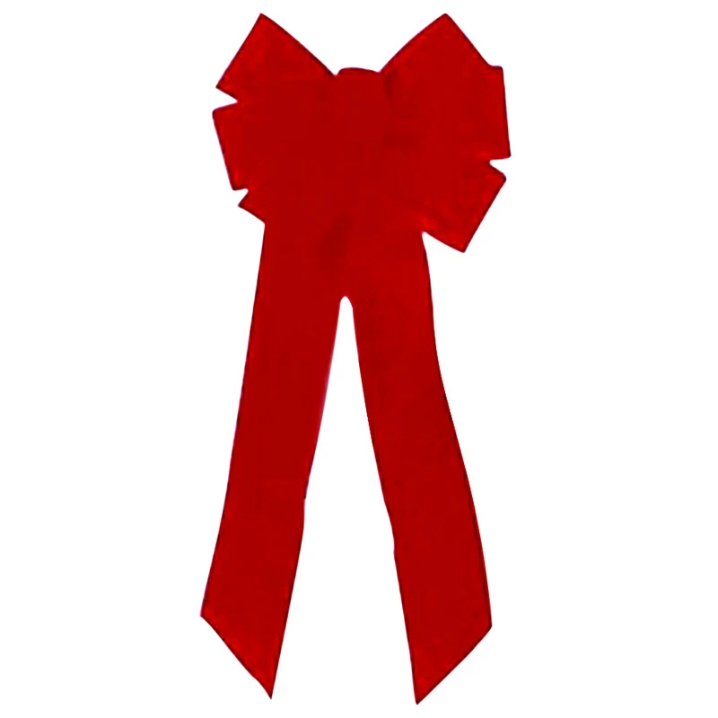 Christmas Bow, 7-Loop, Red Velvet, 10 x 22 x 2-3/4-In.