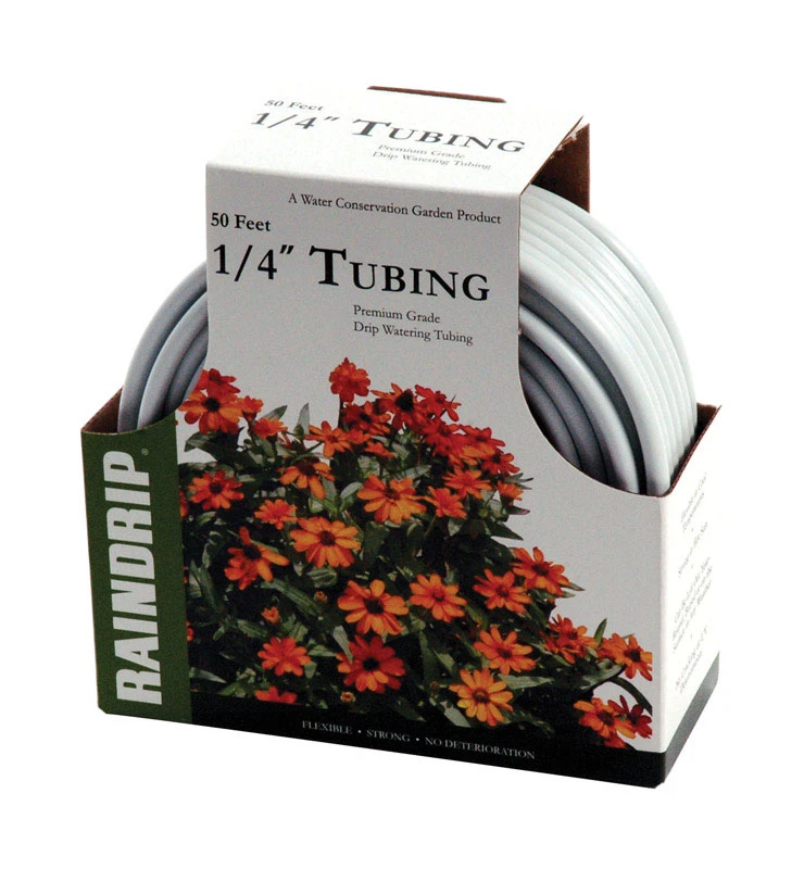 Water Supply Tubing, White Polyethylene, 1/4-In. x 50 Ft.