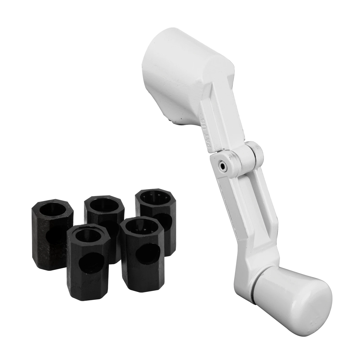 Folding Crank Handle for Casement Windows, Universal, Diecast, White