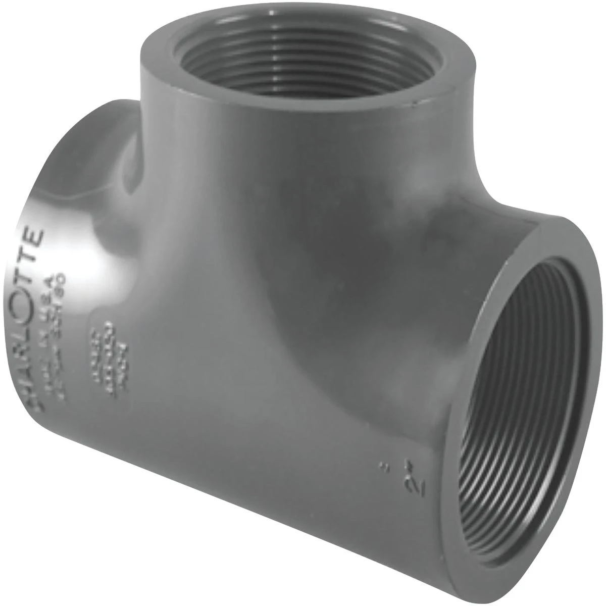 Schedule 80 PVC FPT x FPT x FPT Tee, 1/2 In.