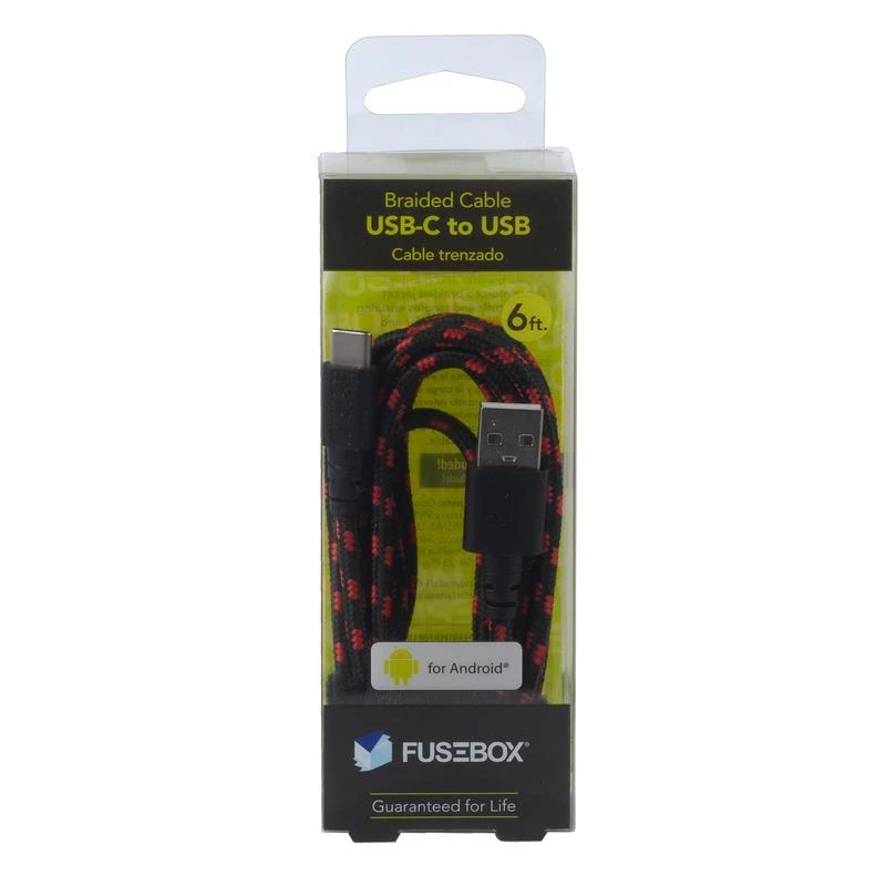 USB-C Braided Charging Cable, 6-Ft.