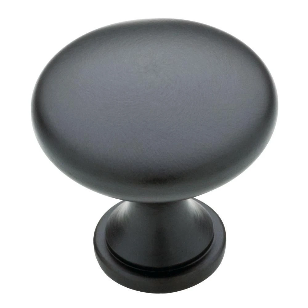 Garrett Cabinet Knob, Matte Black, 1-3/16-In. Round