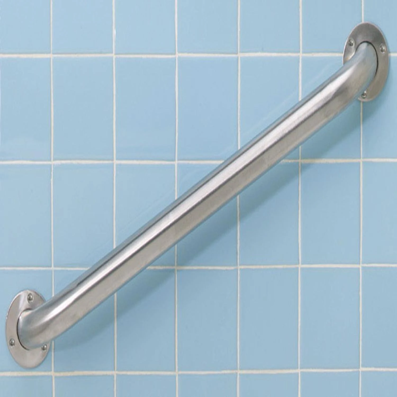 Bath Safety Grab Bar, Satin Finish Stainless-Steel, 24-In.