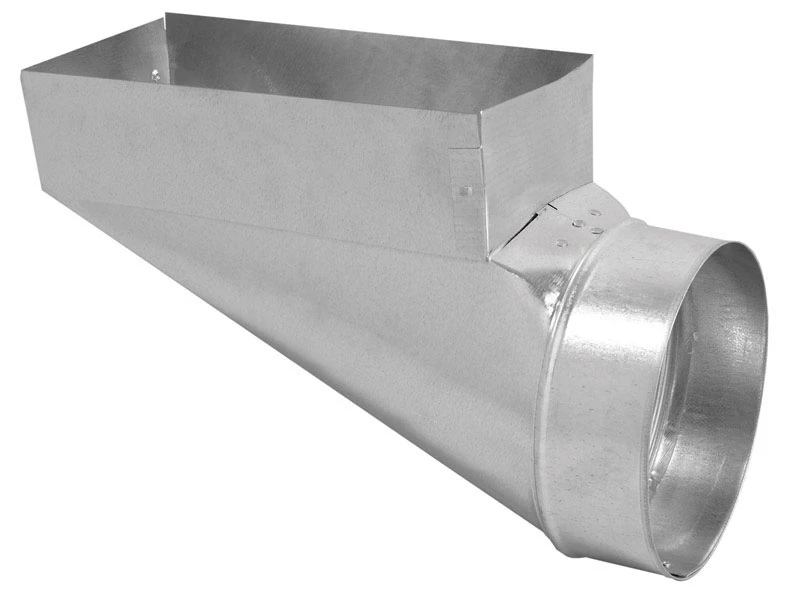 HVAC Angle Boot, End Center, Galvanized, 2-1/4 x 12 to 6 In.