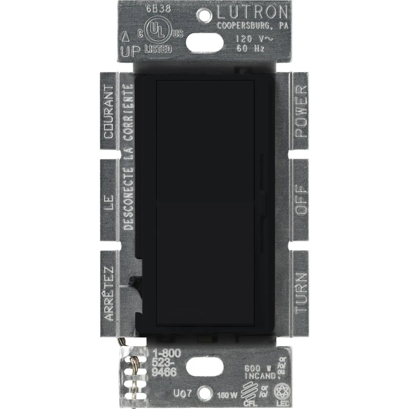 3-Way Dimmer Switch, Black, For CFL / LED Bulbs
