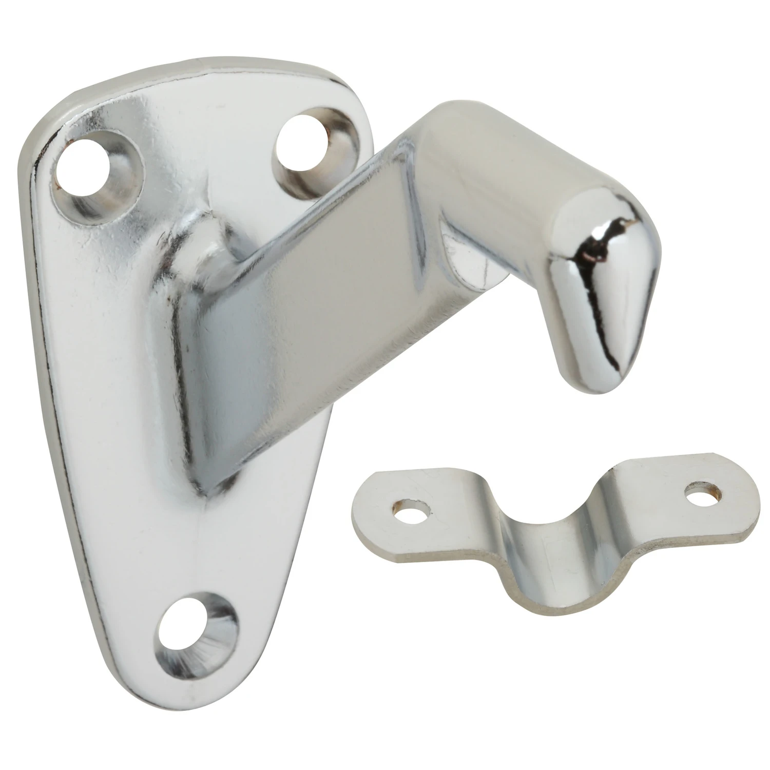 2-Pc. Handrail Bracket, Satin Chrome