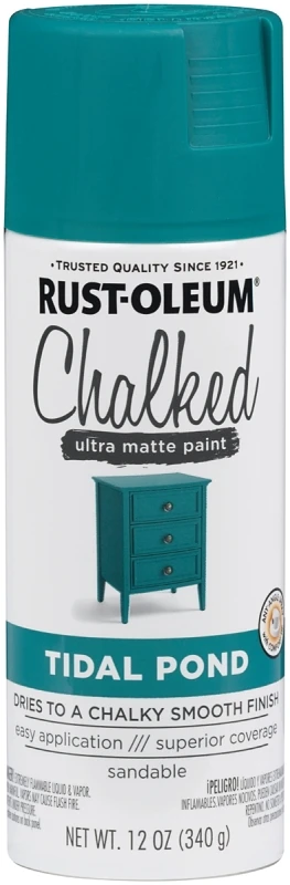 Chalked 1-Coat Spray Paint, Ultra Matte Tidal Pond Cream, 12-oz.