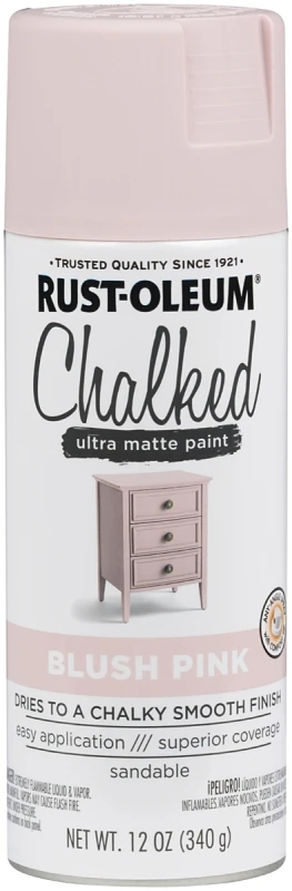 Chalked 1-Coat Spray Paint, Ultra Matte Blush Pink, 12-oz.