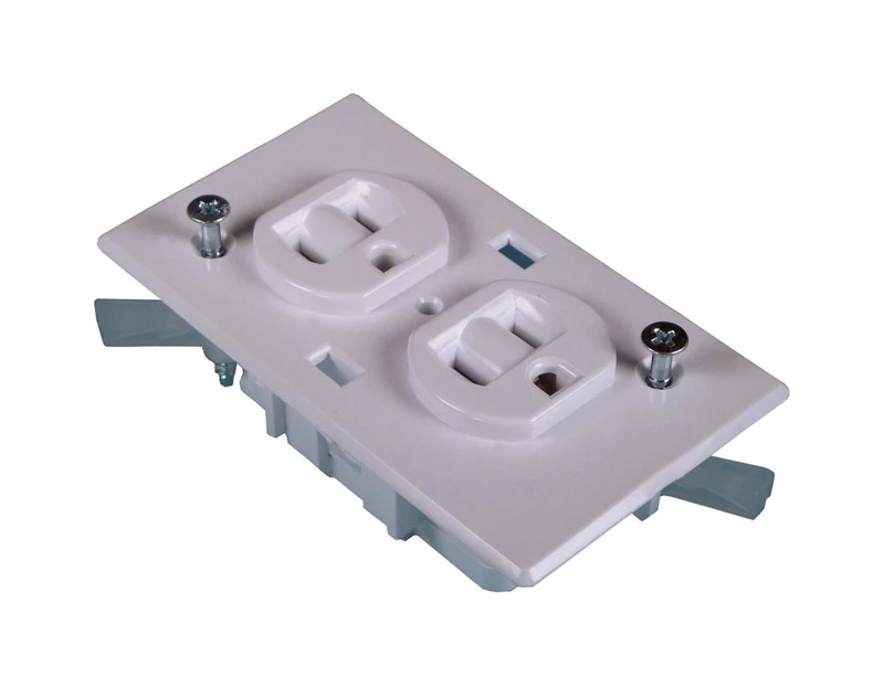 RV Duplex Receptacle, 15-Amp, White