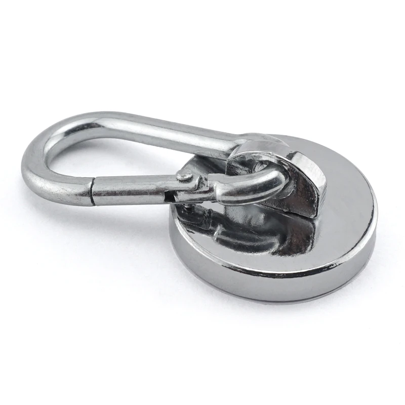 Neodymium Magnet with Carabineer Hook, 45-Lb. Pull