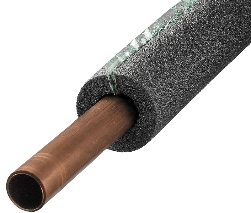 Tubular Pipe Insulation, Polyethylene Foam, Pre-Slit, For 3/4 or 1/2 In. Pipes, Black, 3 Ft., 4-Pk.