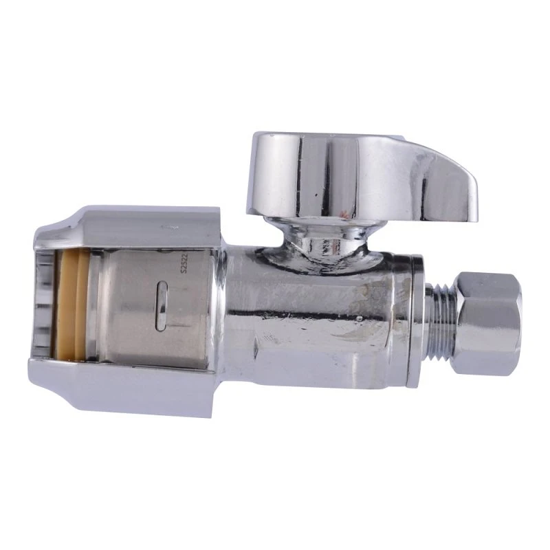 Push-Fit Straight Stop Valve, Quarter Turn, 1/2 x 1/4 In.