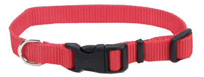 Adjustable Dog Collar, Red Nylon, 5/8-inch, Fits 10-14-inch Necks