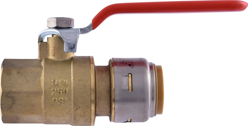 Push-Fit Ball Valve, Lead Free, 3/4 x 3/4 In. FNPT