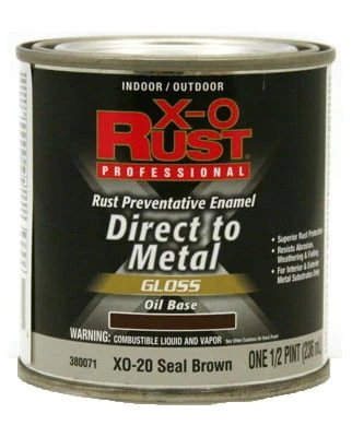 Premium Anti-Rust Oil-Base Enamel, Seal Brown Gloss, 1/2 Pt.