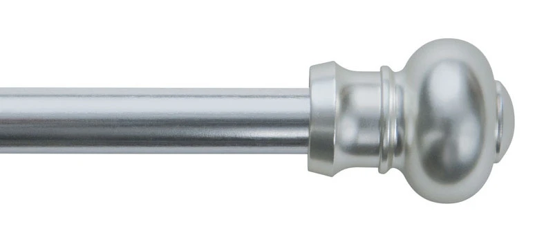 Ashby Cafe Curtain Rod, Silver Satin, 7/16 x 48 to 84 In.