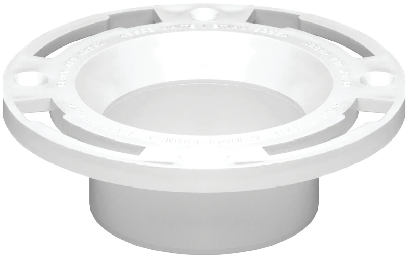 Schedule 40 DWV PVC Pipe Fitting, Long-Pattern Flange, 3 - 4 In.