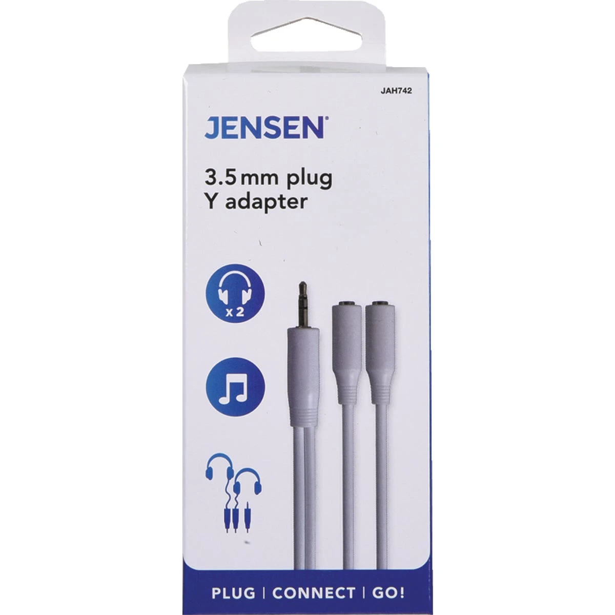Stereo Y Extension Cable, White, 3.5mm