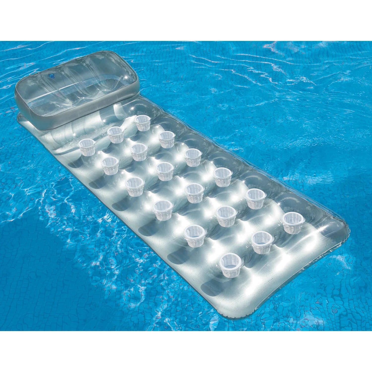 Suntanner Pool Float, 18-Pocket, 74 x 28 In.