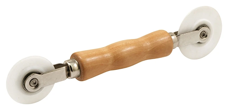Professional Screen Spline Rolling Tool, Wood Handle, Nylon Wheels