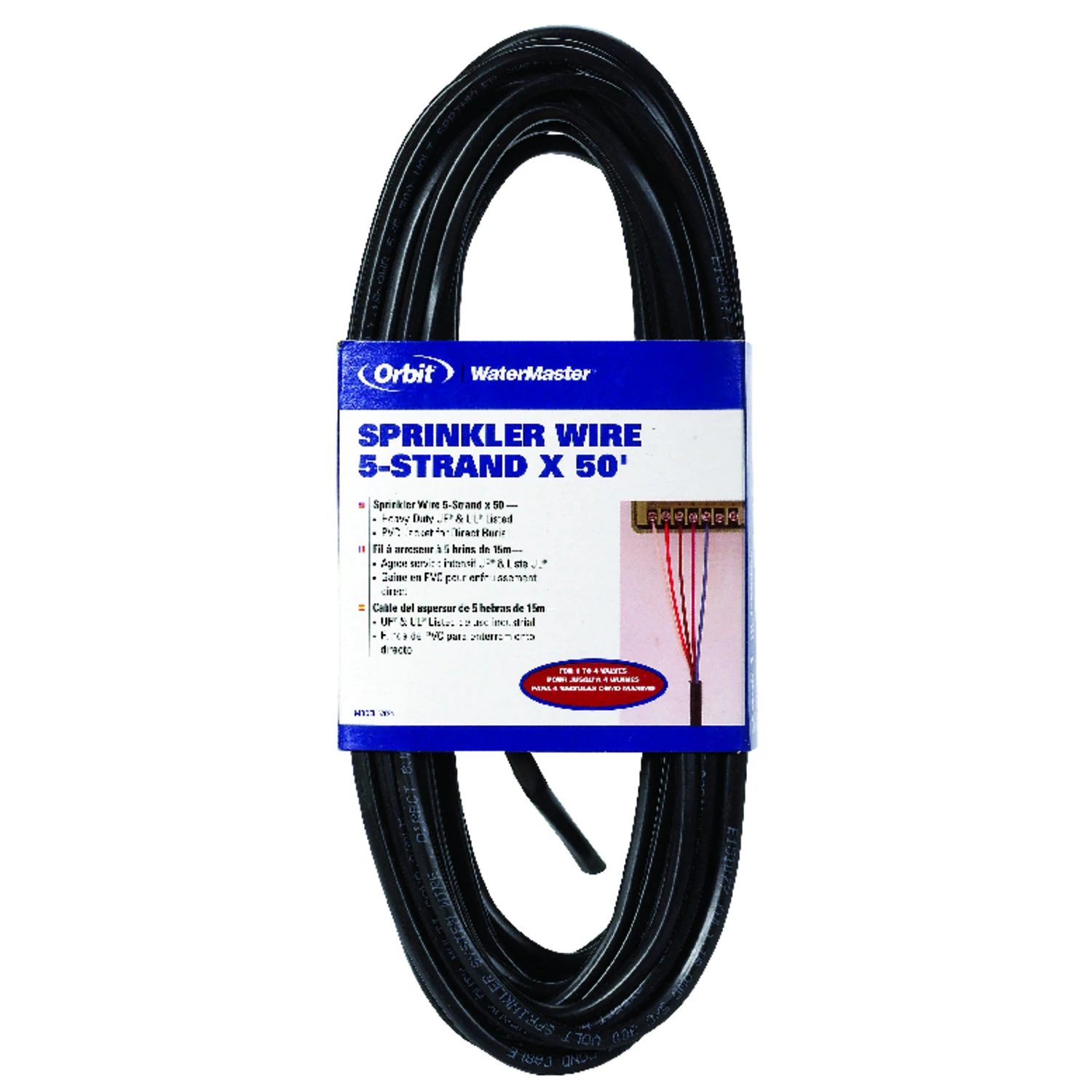 Underground Sprinkler Valve Control Wire, 5 Conductor x 50 Ft.