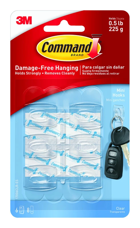 Clear Mini Hook, 6-Pk.