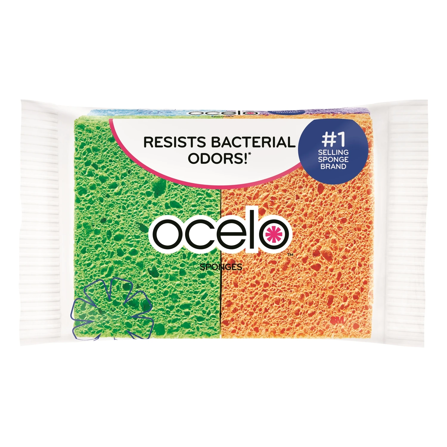 Ocelo Handy Size Sponges, 4.7 x 3 x 6 In., 4-Pk.