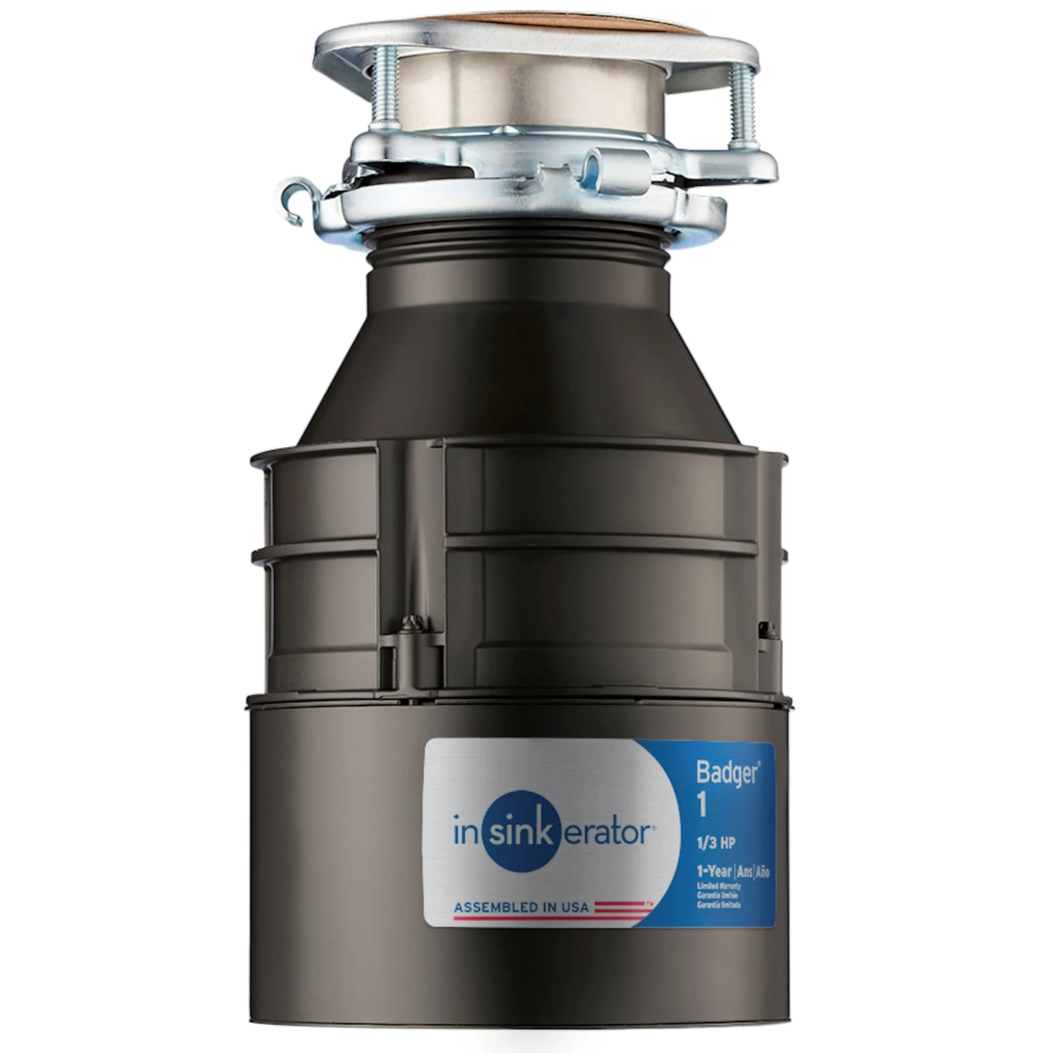 Badger 1 Garbage Disposal,Continuous-Feed, 1/3-HP