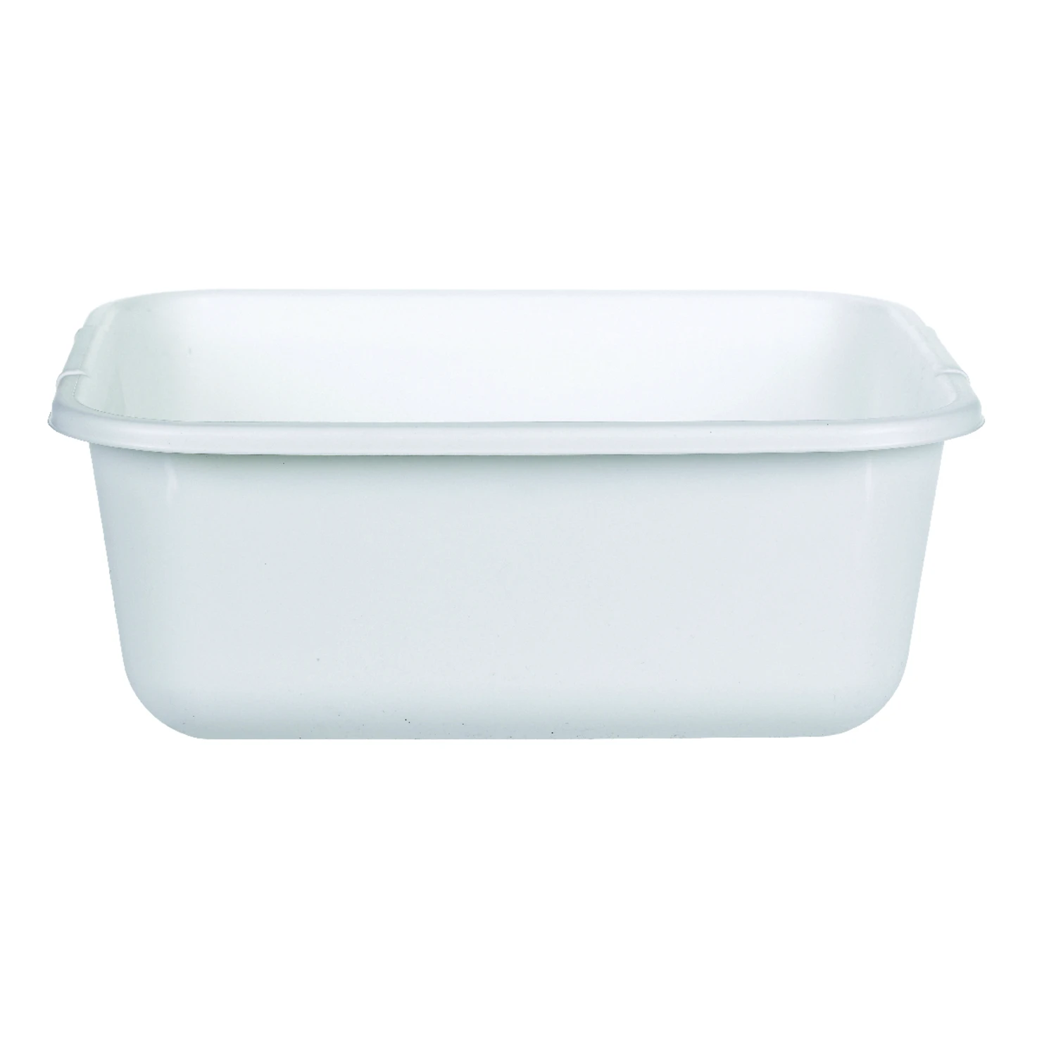 Dish Pan, Rectangular, White Plastic, 11-1/2 Qt.