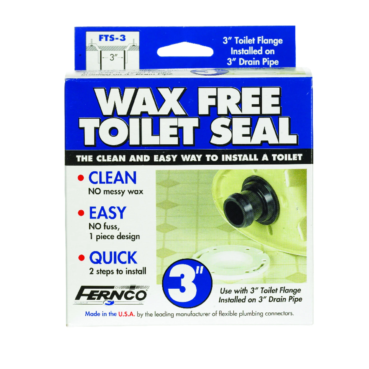 Toilet Seal, Wax-Free, 3-In.