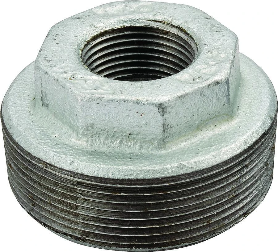 Galvanized Hex Bushing 3/4 Inch X 3/8 Inch Malleable Iron Pipe Fitting