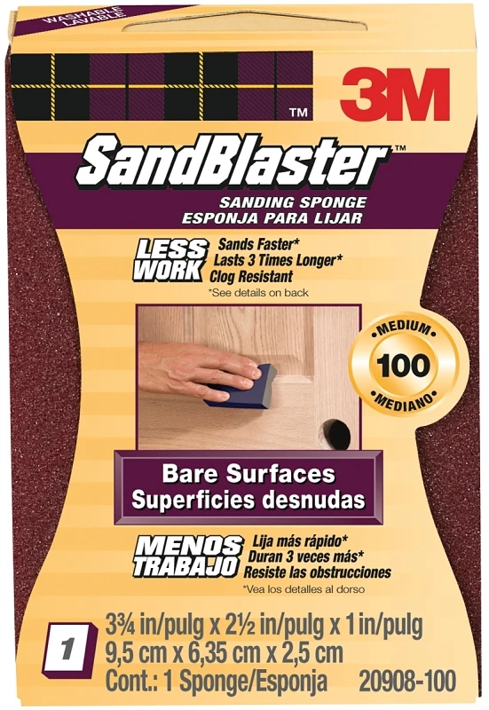 Sandblaster Sanding Sponge Block, 100-Grit