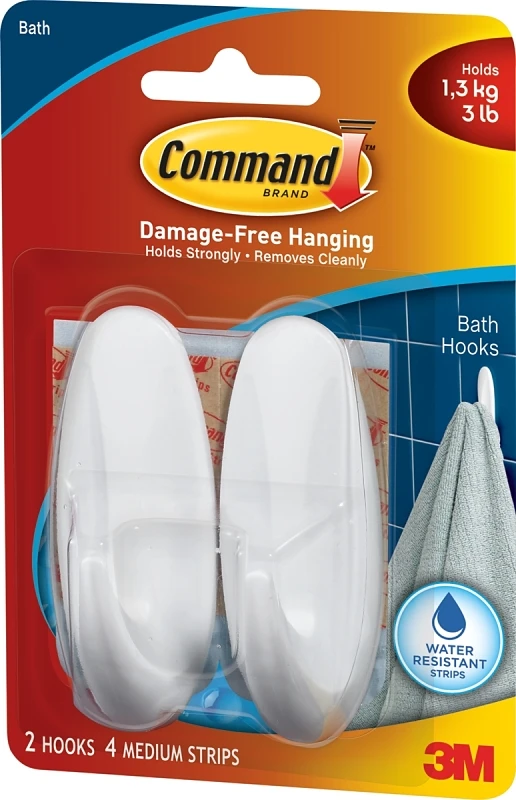 Medium Bath Hooks, 2-Ct.