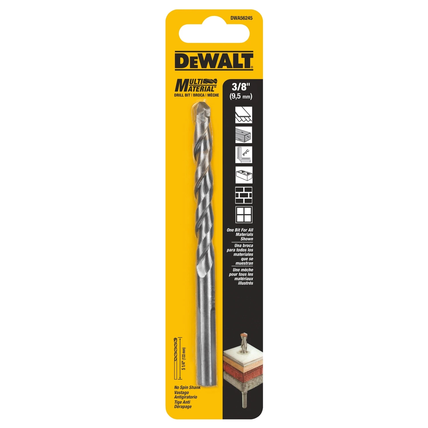 Multi-Material Drill Bit, 3/8 x 5-1/4 In.