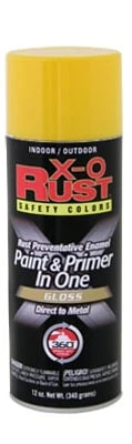 X-O Rust Anti-Rust Enamel Spray Paint & Primer, Safety Yellow Gloss, 12 oz.