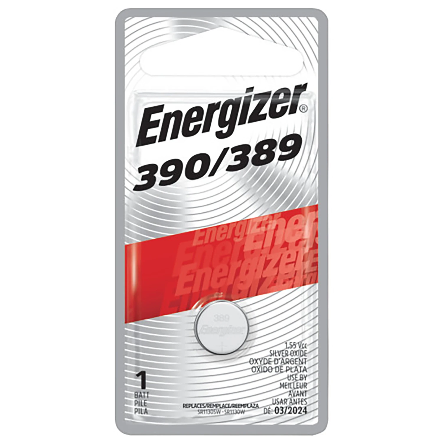 Silver Oxide Button Battery, 389, 1 Pack