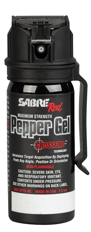 Tactical Pepper Gel Spray, Black Holster, 1.8 oz.
