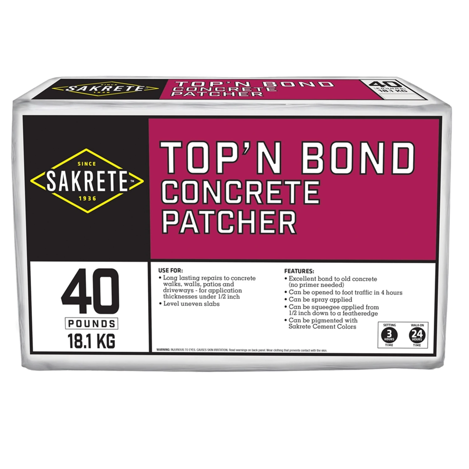 Top 'N Bond Concrete Patcher, 40 Lbs.