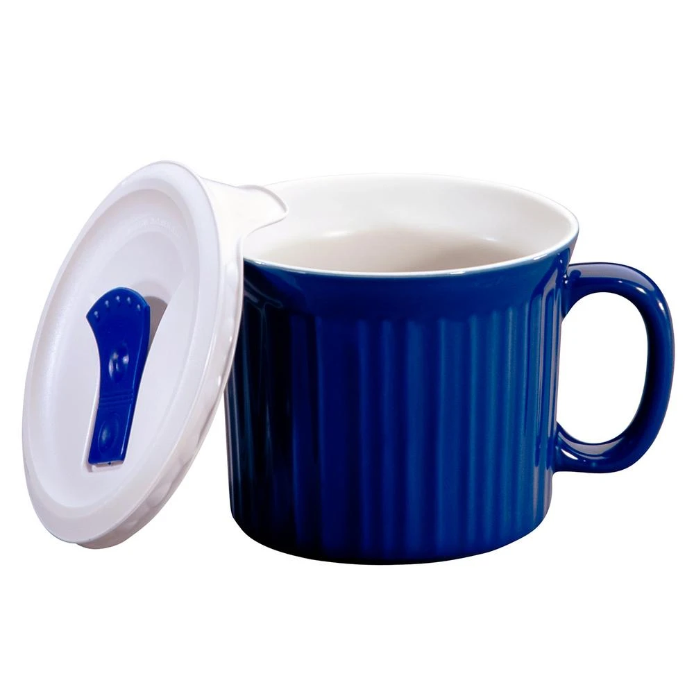 Pop Ins Mug, Blue Stoneware, 20-oz.