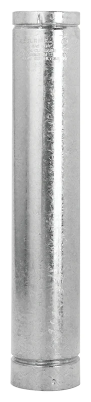 Gas Vent Chimney Pipe, Round, Type B, 4 x 24-In.
