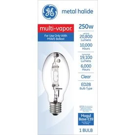 Multi-Vapor Metal Halide Light Bulb, Clear, 250 Watt