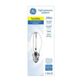 High Pressure Sodium Light Bulb, Medium Base HID, 150 Watt