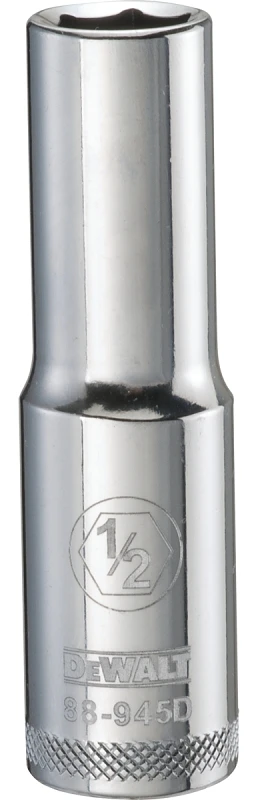 SAE Deep Socket, 6-Point, 1/2 In. Drive, 1/2 In.
