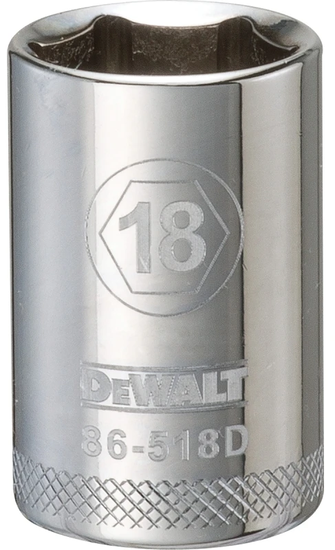 Metric Shallow Socket, 6-Point, 1/2 In. Drive, 18mm