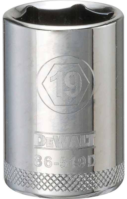 Metric Shallow Socket, 6-Point, 1/2 In. Drive, 19mm