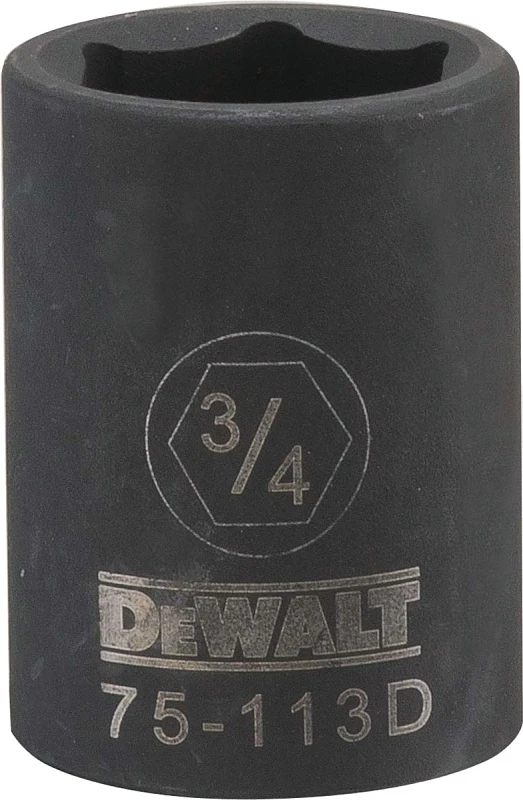 SAE Impact Socket, 6-Point, Black Oxide, 1/2 In. Drive, 3/4 In.