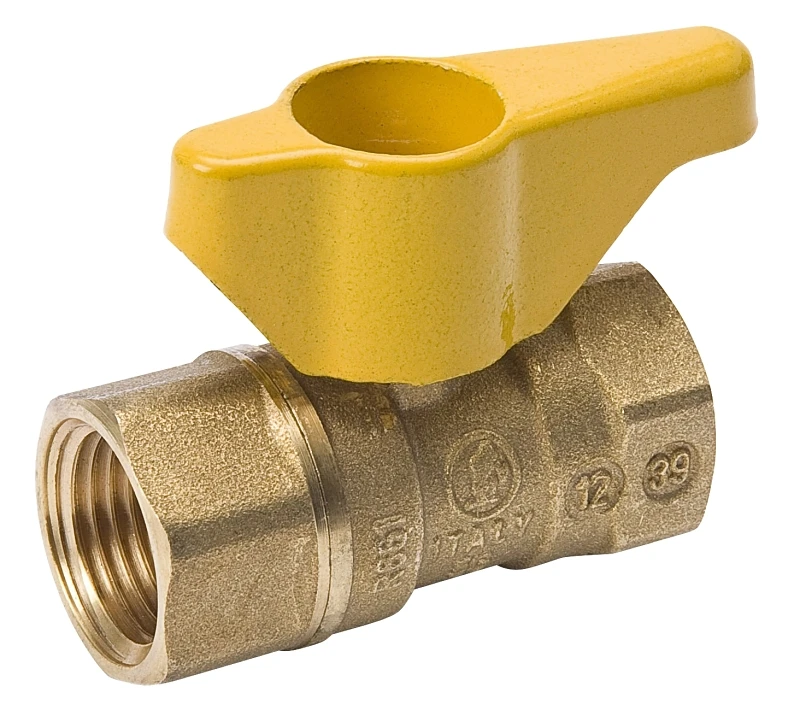 Gas Ball Valve, Brass, 1/2 In.