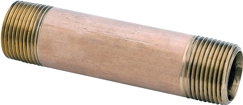 Red Brass Nipple, Lead Free, 3/8 x 3-1/2 In.