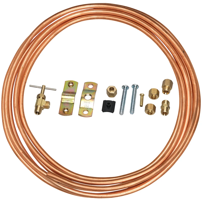 Homewerks 1/4 In. X 25 Ft. Copper Ice Maker Supply Line Kit With Saddle Valve