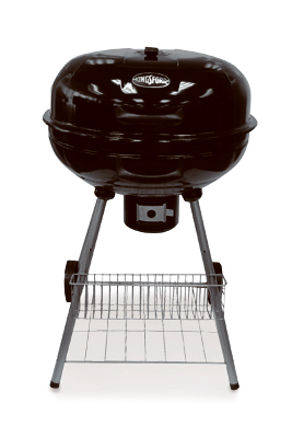 Charcoal Kettle Grill, Black Porcelain-Coated Bowl, 22 In.